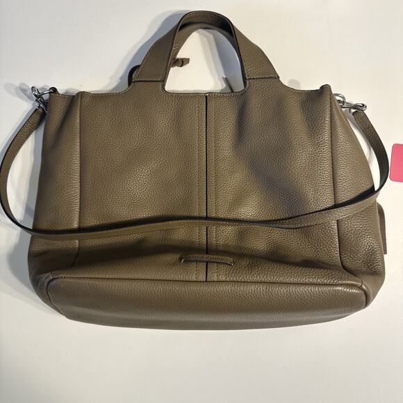 VINCE CAMUTO Deep Moss Leather Crossbody Purse Bag Silver Details - Picture 4 of 10